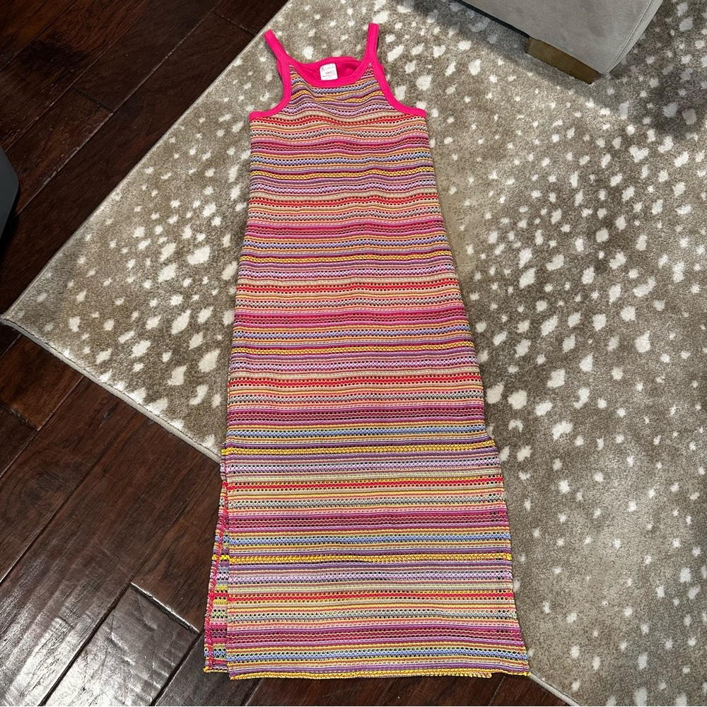 No Boundaries Stripe Tank Dress Pink Multi Color. Size S - Picture 2 of 15